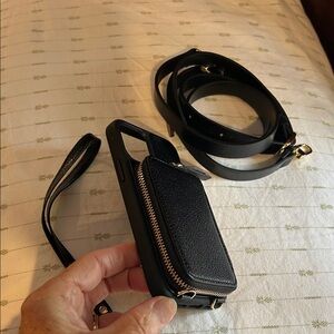 ZVE Black IPhone 12/12 Pro Case with Strap and Pouch